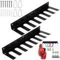 2 Pack Wall Mount Baseball Bat Rack, Heavy Duty Steel Holder Hooks for 14 Bats, Gloves, Hats, Bags, Sports Equipment Organizer Hanger, Black by Unknown