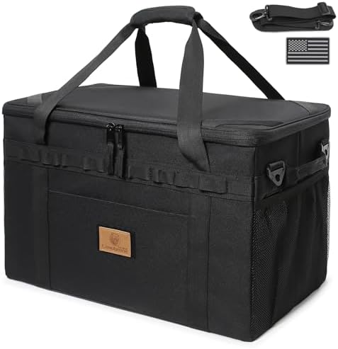 Tactical Camping Storage Bag Utility Tote Bag Camping Kitchen Organizer with Axe Holder & Shoulder Strap by Lemubeane