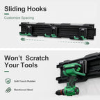 66" Wall Mount Tool Organizer with Locking Hooks, 300 LBS Storage System - Image 5