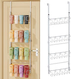 SWTYMIKI 4-Tier Water Bottle Organizer – Over the Door Stanley Cup Holder, Cup Organizer for Door or Wall Mount Option, Stanley Accessories for Pantry, Dorm, Office, RV Use, Silver by SwtyMiki-TidyHomeSweetLife