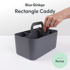 BLUE GINKGO Stackable Organizer Caddy, Rectangle, Dark Grey, Made in Korea - Image 2