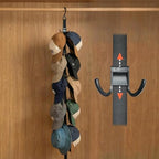 Hat Organizer for Closet, Hat Rack for Door with 6 Durable Adjustable Hooks & Storage Bag, Height 66 in Hat Storage for Home Dorm Room Travel Outdoor by MASHDE