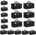 16 Pack-Extra Large Heavy Duty Moving Bags - Waterproof Storage Totes with Handles & Zippers, Foldable for College Dorm, Storage (Black) by Unknown
