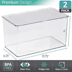 Sorbus Clear Storage Bins with Lids, Stackable Organizer (Large) - Image 4