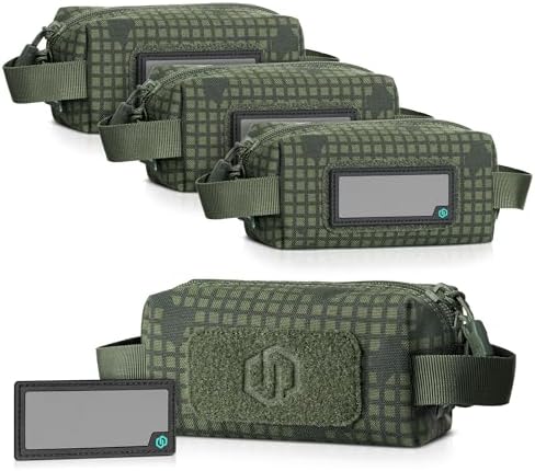 Savior Equipment Loose Sacs 4-Pack Tactical Ammo Pouch Firearm Ammunition Carrier Bag, ID Patches Included, Rifle Carbine Pistol Revolver Ammos Case Shooting Range Gear by SaviorEquipment