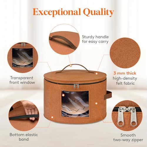Lifewit Round Cowboy Hat Box for 7 Caps, 37L Hat Organizer Bag,Brown,1 Pack - Image 4