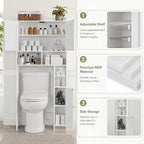 Homhedy Wooden Over The Toilet Storage Cabinet with Barn Door - Image 4