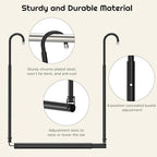 Hanging Closet Rod Adjustable Width Height Closet Rods For Hanging Clothes Black 2 Pack Closet Extender Hanging Rod Clothes Space-Saving Hanging Bar Organizer - Image 4