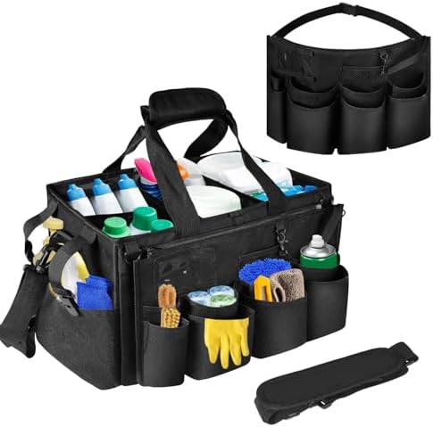 Boczif Cleaning Caddy Bag Wearable,Cleaning Caddy Supplies Organizer（Black） by Boczif