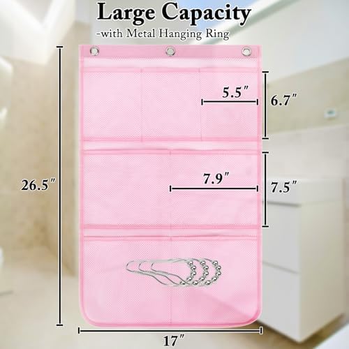 Fammart Mesh Shower Caddy Hanging, Quick-Drying Shower Organizer with 7 Pockets, Portable Bathroom Organizers and Storage for Shampoo, Soap, Loofah, Travel, and Cruise Essentials - Image 7