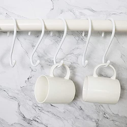 DINGEE 6 Inch Large White Heavy Duty S Hooks, 12 Pack, 7mm Thick Vinyl Coated, Non Slip Sturdy Metal S Hooks for Hanging Plants, Close, Bird Feeders, Large Objects, Tools, Bikes - Image 7
