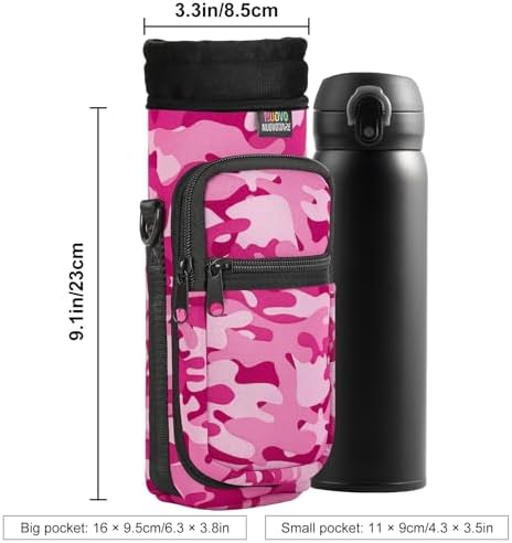 Nuovoware Water Bottle Carrier Bag, 25oz/32oz, Camouflage Pink - Image 4
