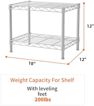 SINGAYE Small Shelves Kitchen Storage Shelf Wire Shelving Metal Adjustable - Image 7