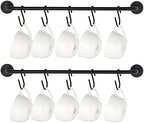 Mkono Wall Mounted Mug Holder, Coffee Cup Hanger Rack with 10 Hooks, 2 Pack by Mkono