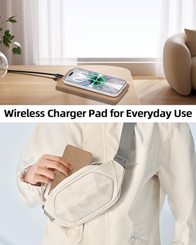 Valet Tray with Wireless Charger, Nightstand Organizer & Catchall Tray for Phone, Keys, Glasses and Accessories, Premium Linen, Stylish Desk & Bedside Storage Station - Image 7