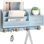 Rebee Vision Key Holder Wall Mount for Room Decor, Distressed Blue by REBEEVISION