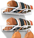 KEETDY Metal Hat Racks for Baseball Caps Wall Hat Organizer Fit 20 Caps Holder, 2 Packs Sturdy Wall Mounted Hat Storage Organizer, White by KEETDY