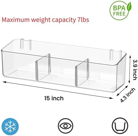 vacane Plastic Over Cabinet Door Organizer, Adhesive Mount Storage Organizer Container Hanging Basket Bins For Craft Room, Pantry, Office, Space Saving Holder for Kitchen Bags-XL 2pack - Image 2