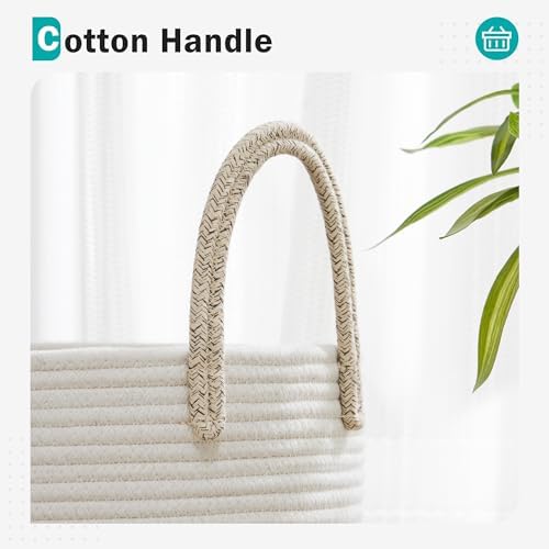YOUDENOVA Cotton Laundry Hamper, 100L Storage Basket-Brown - Image 3