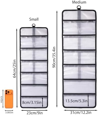 Small Roll Up Storage Bag, 6 Pockets Roll Up Tool Kit, Suitable for Mechanics, Kitchen Storage, Art Sketching, Travelling, Potter's Tools, Office Objects, Transparent and Visible, Space-Saving 2 Pack - Image 2