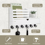 Key Holder Wall Mount, Mail Holder with Storage Drawer - Image 2
