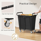 Gewudraw Medium Laundry Hamper with Wheels, 250L, Black - Image 6