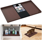URMONA Waterproof Silicone Under Sink Mat 19'' x 12'' Shelf Liner for Kitchen and Bathroom, Cabinet and Counter Protector, Storage and Organizers, Litter Mat, Pet Cat Puppy Essentials(Brown) by URMONA