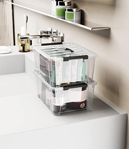 WYT Clear Storage Latch Bins, 6-Pack Storage Organizer Box with Handle and Lids, 5-Litre - Image 6