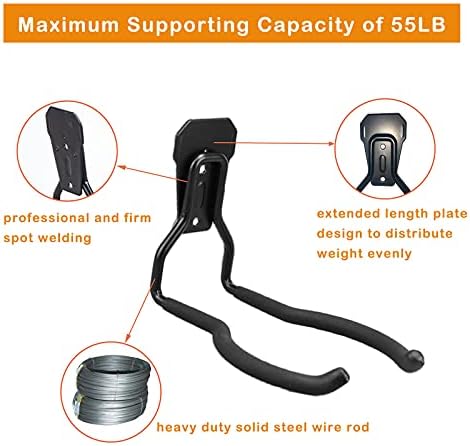 Garden Power Tool Hanger, Garage Wall Hooks, Weedeater Rack, String Trimmer Hanger, Utility Hooks for Garage Tool Organizers and Storage - Black-1 Pcs - Image 3
