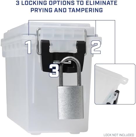 Sheffield Ammo Box Made in USA, Stackable Lockable Ammo Storage Box, Frost - Image 5