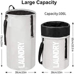 Chrislley 106L Collapsible Laundry Basket, Laundry Backpack, Laundry Bag - Image 3