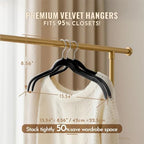 Sishynio Velvet Hangers 30 Pack, Slim Flocked Clothes Hangers Black - Image 5