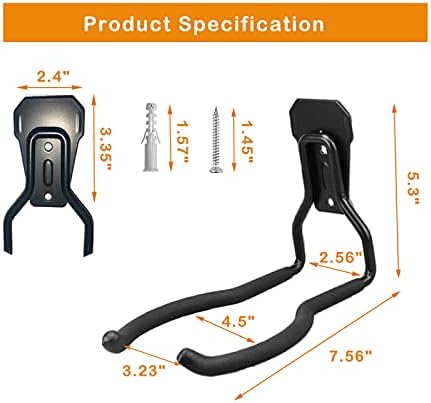 Garden Power Tool Hanger, Garage Wall Hooks, Weedeater Rack, String Trimmer Hanger, Utility Hooks for Garage Tool Organizers and Storage - Black-1 Pcs - Image 2