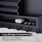 Key and Mail Holder Wall Mount, Key Hanger with Long Storage Box and 5 Hooks for Coat, Dog Leash, Home Decor Rack, House Accessories, Entry Way Organizer 11.8”W x 7.8”H x 3.2”D - Image 4