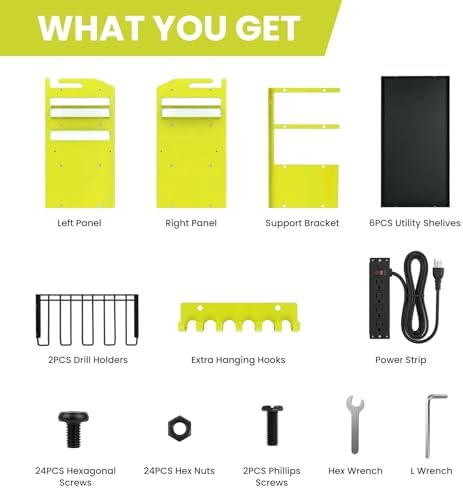 Large Power Tool Organizer Wall Mount with Power Station - Image 6