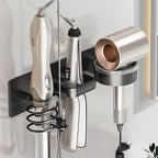 Hair Dryer Holder Wall Mounted,Blow Dryer, Curling Iron, Straightener Holder 3 in 1 Bathroom Metal Hair Tool Organizer Rack-BLACK-1 by Unknown
