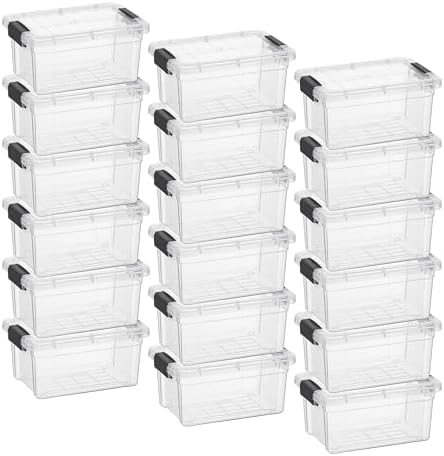 Superio 3.4 Quart Clear Plastic Storage Boxes with Lids, Stackable Organizer Containers, BPA-Free Storage Bins for Home, Office, School & Dorm, 18 Pack by Superio