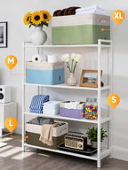 BALEINE 4 Pack Fabric Closet Storage Bins for Shelves, Linen Closet Organizers and Storage, Decorative Baskets for Organizing, Shelf, Clothes, Home, Office (Green, 15''x11''x9.5'') - Image 4