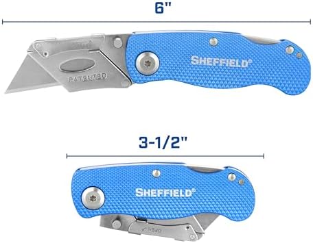 Sheffield 12514 Lock Back Utility Knife 3 Pack with Aluminum Handle - Image 7