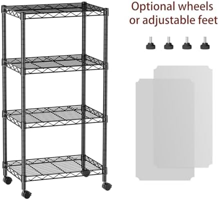 SINGAYE Small Wire 4 Adjustable Shelves Pantry Metal Shelf Floor Organizer - Image 4