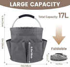 Cleaning Caddy with Handle, 17L Cleaning Supplies Organizer, Grey - Image 4