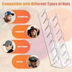 Hat Organizer for Baseball Caps Hat Rack Acrylic Hat Stand 4Pack No Install - Image 3