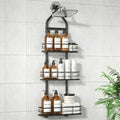 3 Tier Hanging Shower Head Caddy, Adjustable Hanging Shower Caddy Over Showerhead, Standing Shower Caddy No Drilling Handing Racks Rustproof for Bathroom Shampoo Soap Storage by LunchBagWomen