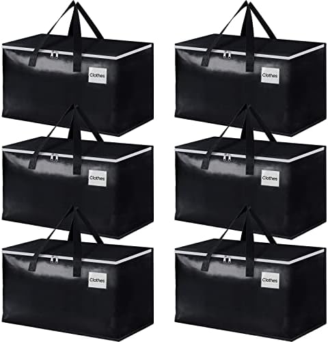 StorageRight Moving Bags, Moving Boxes, 93L 6-Pack Sotrage Bags Totes,Black by StorageRight