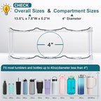 LARGER Compartment - Stackable Water Bottle Organizer Holder - for Stanley & Others' Large Tumbler - Clear Wine Rack, Cup Bottle Holder for Cabinet Home Countertop Fridge Pantry Shelf, 3 Tier Hold 9 - Image 4