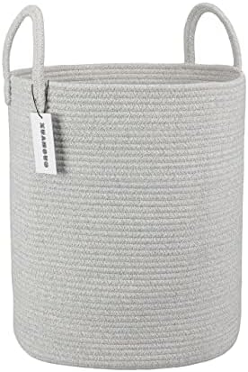 XUANGUO Cotton Rope Laundry Basket Hamper for Clothes Large Light Grey by XUANGUO