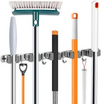 UNIFUN Broom Holder Wall Mount, 5 Racks 4 Hooks, Stainless Steel Organizer by UNIFUN