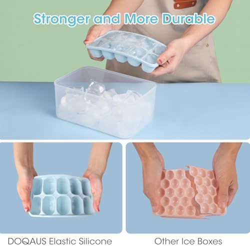DOQAUS Ice Cube Tray with Lid and Bin,4 Pack Ice Cube Trays for Freezer - Image 3