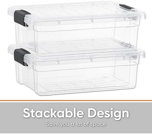 Superio 21 Quart Clear Plastic Storage Boxes with Lids, Stackable Organizer Containers, BPA-Free Storage Bins for Home, Office, School & Dorm, 5 Pack - Image 3