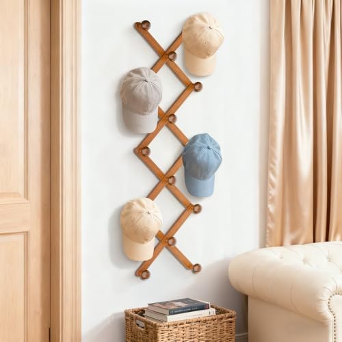 WGFKVAS Hat Rack for Wall with 14 Hooks, Solid Wooden - Image 7